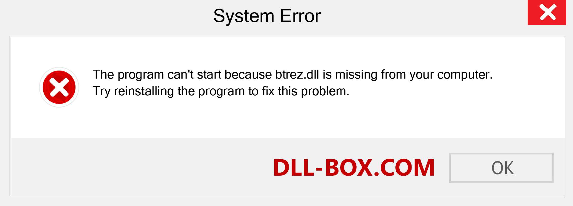  btrez.dll file is missing?. Download for Windows 7, 8, 10 - Fix  btrez dll Missing Error on Windows, photos, images
